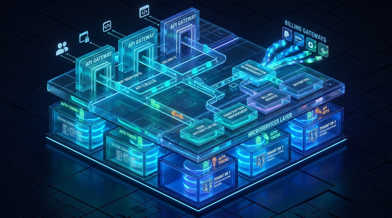 Multi-Tenant Product Backend architecture infographic